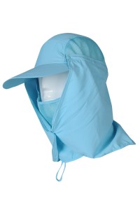 SKSH003  訂購遮陽帽 夏季男士釣魚帽 戶外騎車防曬帽  遮臉防紫外線太陽帽   抗uv 衝浪 藍色